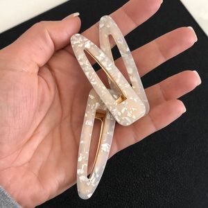 3-PC Acrylic Water Drop Rectangle Hair Clip